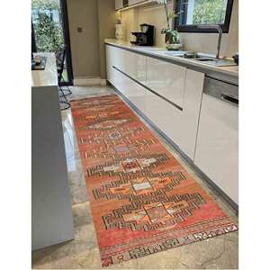 Tapis imprimé géométrique pour décoration de ferme moderne, design turc, avec poils doux - Product Image 3