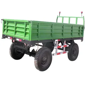 Beli Baik Pengangkut Kemudi Pertanian Trailer 4 Roda Mini Traktor Hidrolik Trailer untuk Pertanian