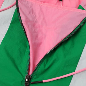 Chaqueta cortavientos de nailon de alta calidad, impermeable, transpirable, con cierre de cremallera, de talla grande, ligera, con bloque de Color, Anorak al por mayor - Product Image 4