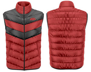 Veste bouffante sans manches en polyester 100% de haute qualité pour hommes, gilet en tissu tissé lavable, col montant, caractéristiques légères à capuche - Product Image 1