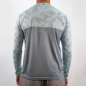 Équipage respirant, sonnerie Fitness T-shirts pour hommes Polyester Spandex Performance à manches longues UPF 50 + Protection solaire T-shirts de pêche - Product Image 3