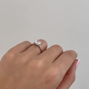 7mm Princess Cut Diamond Engagement <b>Ring</b> | <b>Solitaire</b> Bridal Wedding <b>Ring</b> | Sterling <b>Silver</b> 18K Gold Plated Minimalist <b>Ring</b> - Product Image 4