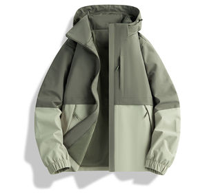 Chaqueta cortavientos ligera de última moda para hombre, abrigo deportivo de tela personalizado con cremallera, prendas de vestir exteriores para usar - Product Image 1