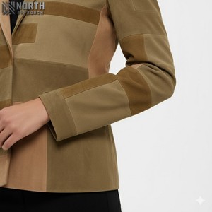 Chaqueta de Lona Tejida de Cuero Genuino para Mujer, Diseño de Invierno Transpirable de Manga Larga, Tendencia 2025 - Product Image 3
