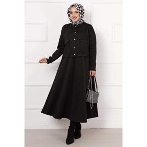 Jupe Scuba Tissu 2 Pièces Ensemble Noir - Product Image 1