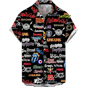 Chemise à boutons décontractée d'été à manches courtes pour hommes de Style hawaïen classique Vibrant 3D imprimé de fleurs hawaïennes High Outdoor Adventures - Product Image 2