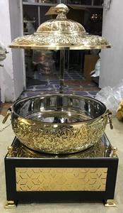 Plato de frotamiento de acero inoxidable de lujo, calentador de alimentos, juego de buffet con forma de huevo plateado, ecológico - Product Image 5