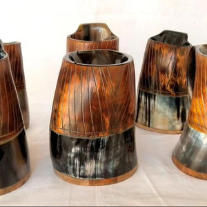 Tazas de cuerno de Búfalo con diseño vikingo tallado de alta calidad, Vintage estilo minimalista de inspiración, vasos promocionales Premium a la venta - Product Image 4