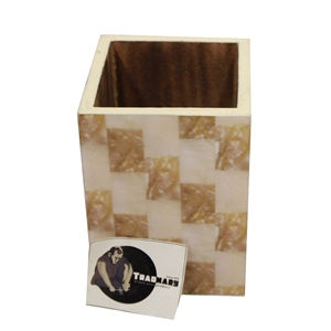 Handmade Custom Printed <b>Pen</b> Holder <b>Box</b> in Tiles Design Wood MDF Material Square Pattern Traditional Exim Pvt Ltd Craft Packaging - Product Image 1