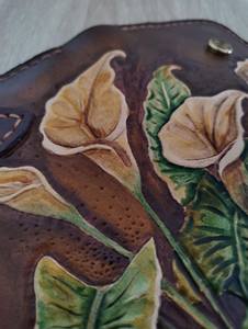 Sac à main en cuir véritable cousu à la main avec motif floral de qualité d'exportation, imperméable, portable, porte-cartes multiples - Product Image 6