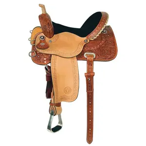 Horse Saddle High Quality New Design 100 Leather Custom Style Color Origin Size English horse racing products from India