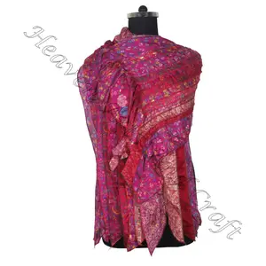 Old Vintage Sari Silk 15 tiras de trabajo bufandas/estolas tienda en línea reciclado Fabricante Mayorista de India Sari parches Revers
