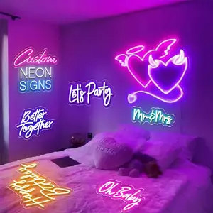 Wholesale Led Logo Light Happy Birthday Neon Sign Custom Made Wedding Dropshipping Neon Sign For Bedroom Party Home Decor