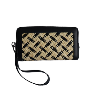 Cartera Larga de la Mejor Calidad de Indonesia, Gemoy Indang Apang Galeri, Cuero Genuino con Mezcla de Ratán, Cierre de Cremallera, Ecológica, para Mujer - Product Image 1