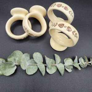 Handcrafted Bone Inlay Napkin Rings Antique Style <b>Table</b> Decor for <b>Rustic</b> <b>Dining</b> and Elegant Home <b>Settings</b> - Product Image 3