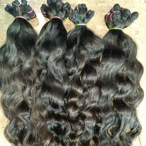 ผมต่อแบบนุ่มเงางามทนทานต่อผมมนุษย์ชาวอินเดียบริสุทธิ์เครื่องวาดเส้นผมบริสุทธิ์บริสุทธิ์บริสุทธิ์แบบ100% - Product Image 1