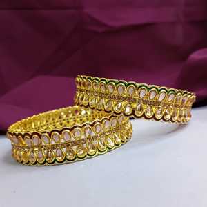 Indian Bangles Manufacturer <b>Women</b> Fashion Jewelry Indian Bollywood Faux Pearl Kundan Rhinestone Trendy Bracelet Bangle for <b>Women</b> - Product Image 2