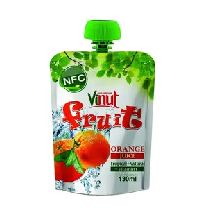 130ml VINUT Spouted torbalar tropikal portakal suyu içecek OEM üretim orijinal nektar suyu özel etiket