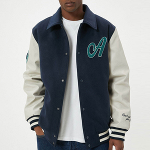 2025 nuevo estilo ropa de calle de invierno diseño personalizado bordado Letterman College Bomber chaqueta para Unisex 100% lona de algodón - Product Image 1