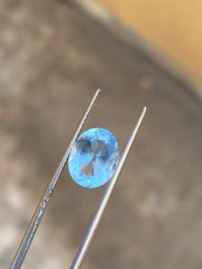 Alta calidad 8x10 Aguamarina natural 2,42 quilates Forma ovalada Corte Cambio de color Piedra preciosa suelta para la fabricación de joyas - Product Image 2