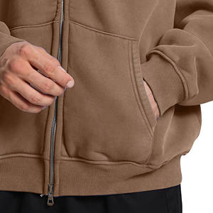 Vente en gros de sweats à capuche zippés avec logo personnalisé sweat à capuche uni en coton pour hommes sweats lourds streetwear sweat à capuche surdimensionné - Product Image 2