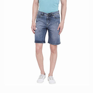 Nouvelle édition – Short en jean tricoté pour homme, haute qualité, effet usé, longueur genou, respirant, écoresponsable, streetwear décontracté d'été - Product Image 1