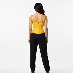 Corset bustier en cuir pour femme, couleur personnalisée, style gothique, gaine amincissante, respirant, broderie à la main, personnalisable - Product Image 2