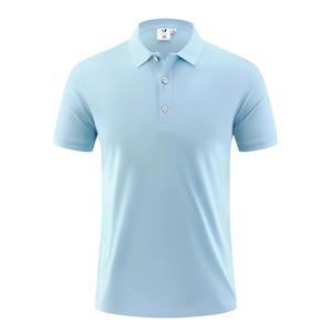 Camiseta Polo de manga corta transpirable y ligera para hombre, camisetas con botones de Color sólido para ropa de calle, deporte de punto estampado de verano - Product Image 2