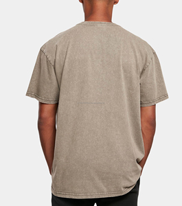 Camisetas de Cuello Redondo para Hombre, Lavadas con Ácido, Cómodas, Casuales, de Manga Corta, Personalizadas, Estampadas, de Color Liso - Product Image 2