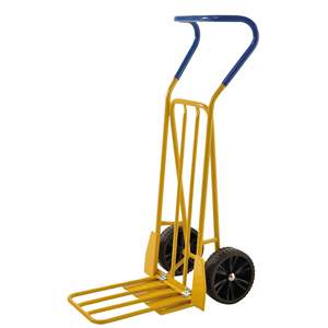 Carrito Plegable Amarillo KM104-HPL, Contenedor Rodante de Dos Ruedas para Compras y Herramientas, Plegable y Personalizable, Soporte OEM - Product Image 1