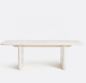 <span class=keywords><strong>Table</strong></span> à manger rectangulaire contemporaine brillante 8 places en MDF avec peinture blanche <span class=keywords><strong>haute</strong></span> brillance pour salle à manger cuisine - Product Image 2