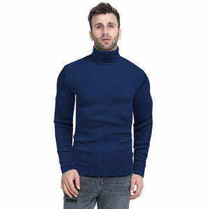 Cuello alto Golf Hombres Suéter de punto Hombres al aire libre Punto plano Marca Lujo Manga larga Cremallera Sudaderas Hecho en Pakistán - Product Image 1