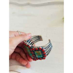 Kirk Smith Fashion <b>Cuff</b> <b>Bracelet</b> Multi-Strone & Sterling <b>Silver</b> Cluster Design - Product Image 5