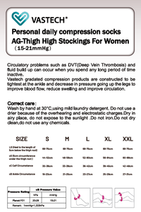 Personal Daily Compression Socks Women Tigh High Compression <strong>Stockings</strong> Easy Travel Support Socks Pressure Class 15-21mmHg - Product Image 3