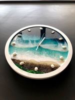 JAM DINDING Resin Epoksi Buatan Tangan Ukuran Sesuai Pesanan Dioperasikan dengan Baterai Desain Modern Pola Geometris Abstrak Pernikahan Rumah