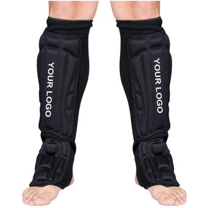 Adult Kickboxing MMA Martial Arts Custom Logo Shin Guards with Instep Guard Protective Leg Shin <b>Foam</b> Kick <b>Pads</b> for Sparring - Product Image 1