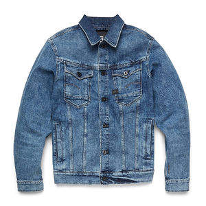 Veste en jean à col montant et impression de logo personnalisé de haute qualité hommes femmes 100% toile de coton Style décontracté hiver long nouveau - Product Image 1