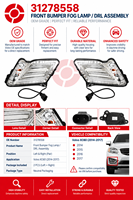 Feu de position diurne (DRL) LED avant droit 31278558 pour Volvo S60 V60 2011-2013 - Pièces d'éclairage automobile
