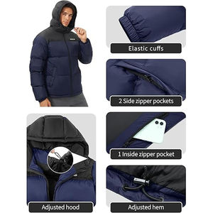 Unisex Stylish Trendy Custom Hooded Puffer Jacket for Winter Canvas Fabric Logo Customise-Stay Warm in Style - Product Image 4