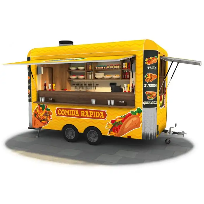 Volledig Uitgeruste Keuken Streetfood Vending Vrachtwagen/Kar/Aanhangwagen Te Koop