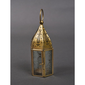 Candelabros de Metal colgantes hexagonales de diseñador marroquí Mini tarros decorativos superiores de cristal uso en el hogar al aire libre ESTILO PILAR hecho a mano - Product Image 6