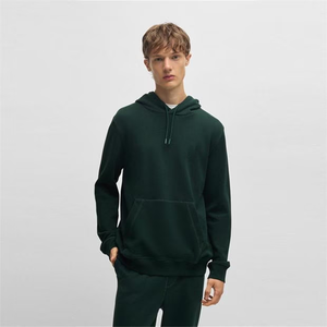 Sudadera con capucha lisa sin cremallera para hombre Sudadera con capucha cómoda de algodón para uso diario Sudadera con capucha unisex de ajuste clásico con bolsillos canguro - Product Image 3