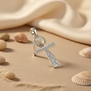 Collier Pendentif Ankh Égyptien en Argent Sterling 925 Plaqué Rhodium avec Chaîne Serpent, Bijou Classique pour Femme, Idéal au Quotidien - Product Image 3