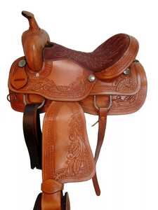 El sillín de doma de cuero americano más vendido, sillín de cuero auténtico duradero para montar a caballo inglés occidental - Product Image 3