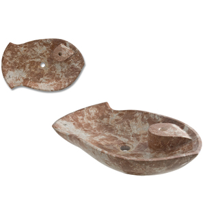 Lavabo de Piedra de Río Natural Ovalado de un Solo Orificio con Diseño Tradicional para Villa u Hotel - Product Image 5