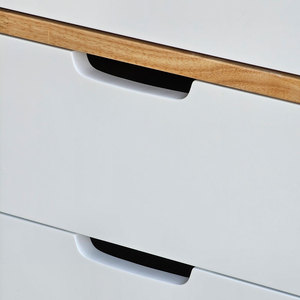 80x35x70cm Mobile Rubber Wood 4-Drawer Flat Panel Door Minimalist Living Room <b>Chest</b> of Drawers KTB68157 Furniture - Product Image 6