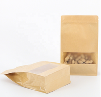 Sachet Doypack Personnalisé en Papier Kraft de Qualité Alimentaire à Huit Côtés avec Fenêtre et Fermeture Zip Refermable Anti-Odeur pour Chips et Aliments pour Animaux