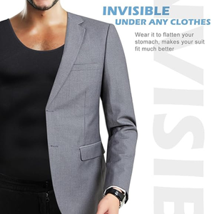 Débardeur de sport pour homme, compression, amincissant, musculation, séchage rapide, respirant, col rond, nylon/spandex, pour tous les jours et le sport - Product Image 3