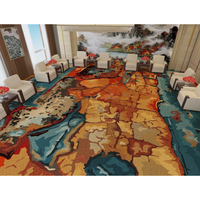 Tapis moderne et unique pour salon, fabriqué en Chine, tapis Axminster imprimé de luxe pour casino et hôtel, tapis mural de haute qualité