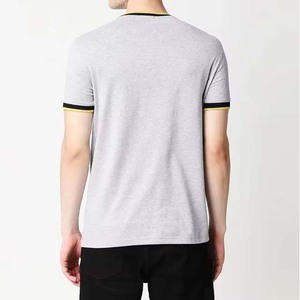 Diseño a rayas OEM estilo personalizado ropa de hombre camisetas de algodón de alta calidad transpirable Casual en blanco manga corta Camiseta de verano - Product Image 3